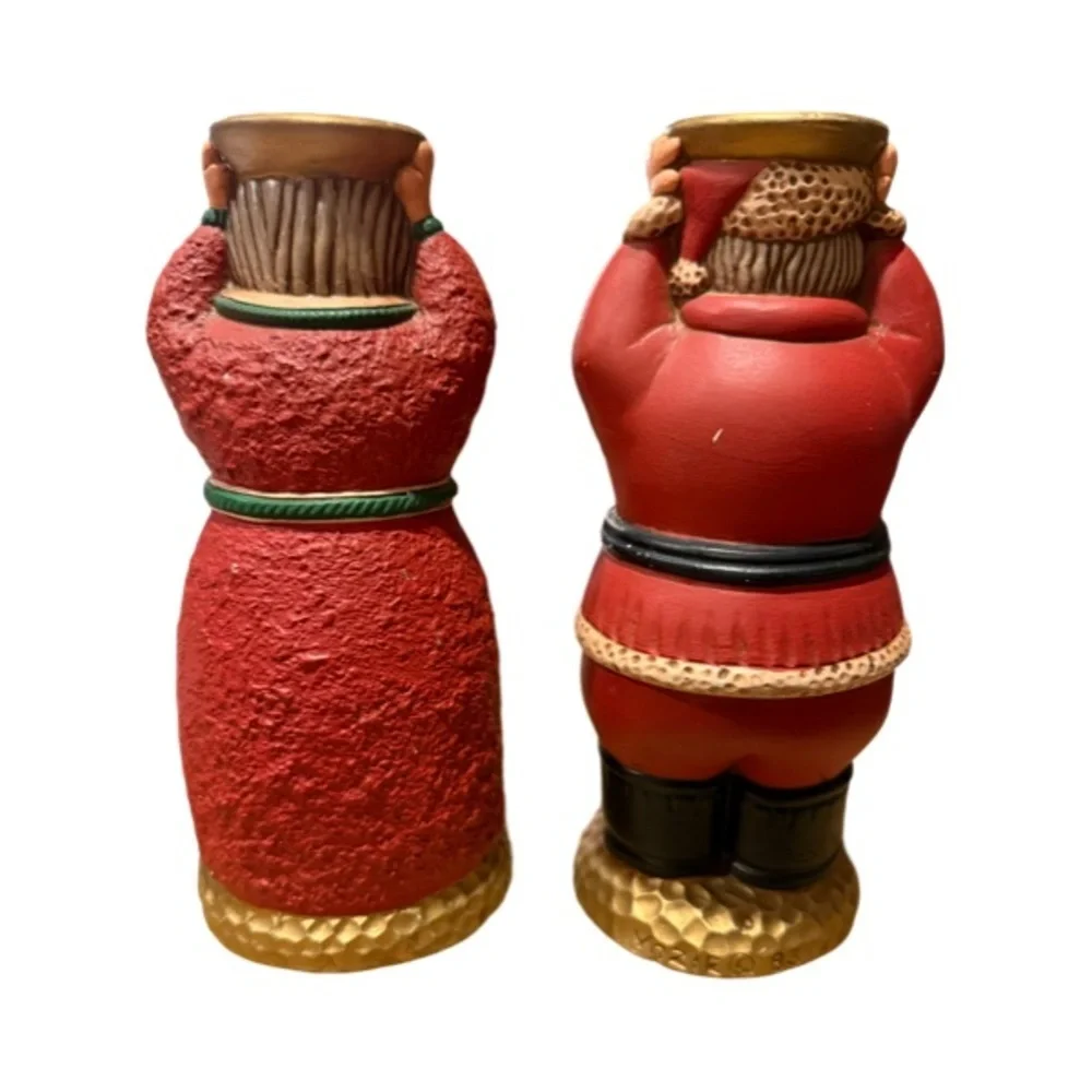 Vintage Santa and Mrs. Claus Holiday Ceramic Taper Holders - Picture 5 of 9